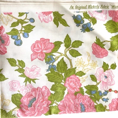 Tela Waverly Woodbury Blanco Rosa Patrón Floral Arándano Chinoiserie 1.3 Yardas Foto 1 de 4