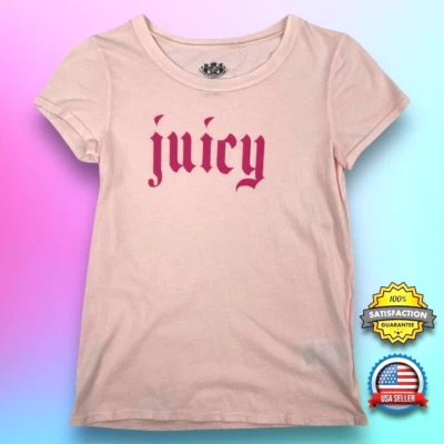 Juicy Couture Girls Logo T-Shirt Size 12 Lightweight Cotton Pink Graphic Tee NWT - Image 1 of 4