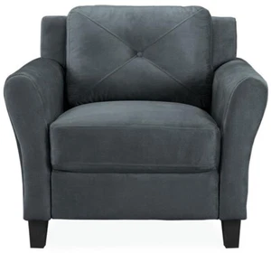 Microfiber Chair Durable Upholstery Stylish Comfortable Wood Frame Construction - Picture 1 of 12