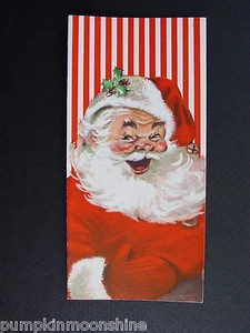 1 tarjeta de felicitación de Navidad Marjorie M Cooper Smiling Jolly Santa de colección sin usar, encantadora - Imagen 1 de 3