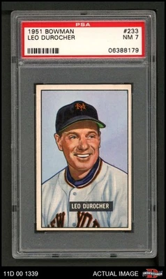 1951 Bowman #233 Leo Durocher Giants HOF MANAGER PSA 7 - NM - Image 1 of 2