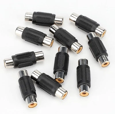 10Pack AV RCA Audio Video Female to Female Jack Coupler Adapter Connector - Image 1 of 4