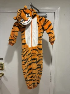 Childrens Tiger Hooded Dress Up One Piece Animal Costume Sleepsuit 3-4 years F&F - Picture 1 of 3