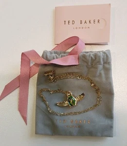 TED BAKER Neu Kristall verziert Messing vergoldet Anhänger/Halskette & Etui - Bild 1 von 8