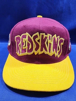 Vintage Washington Redskins Annco Hat Red/Yellow Spell Put Logo Snapback Cap - Image 1 of 4