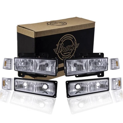 Brock Performance 8 Piece Light Set Chrome For GMC C/K Pickup Suburban Yukon - Image 1 of 4