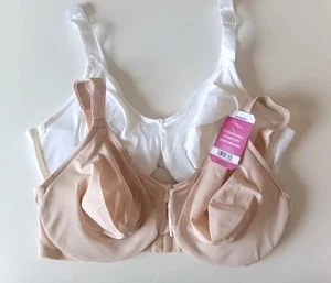 Neu mit Etikett 2er-Pack OLGA by Warners Bügel-BH mit voller Abdeckung weiß/nude 40DD - Bild 1 von 5
