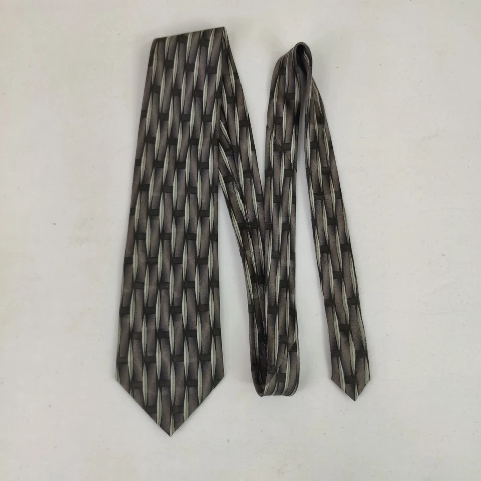 Corbata Pierre Cardin 100% Seda Trompe-l’Oeil Geométrica Tejida Estampada 57-60" Foto 1 de 4