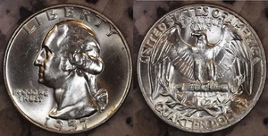 1957 D Washington Silver Quarter GEM BU AWSOME LUSTER ! 57D782 - Picture 1 of 1