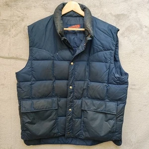 Chaleco de plumón de ropa aislada vintage para hombre XL Western Yugo frente a presión azul retro - Imagen 1 de 10