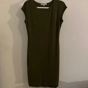 Women's Velvet Torch Stretch Knit cap sleeve Dress Soft XL Olive Green - Picture 1 of 6