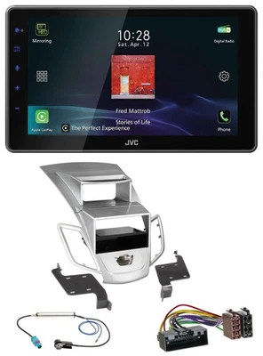 JVC DAB MP3 Bluetooth USB Autoradio für Ford Fiesta Display 10-17 silber - Bild 1 von 4