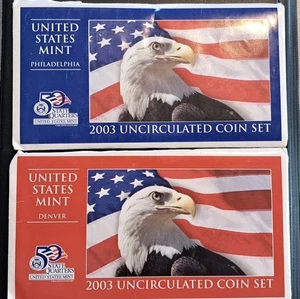 2003 United States US Mint, 20 Coins, P&D, Uncirculated Coin Set, State Quarters - Picture 1 of 18