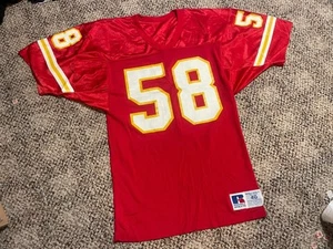 Vintage Derrick Thomas KC Chiefs #58 Russell Jersey Kansas City Authentic Red - Picture 1 of 4