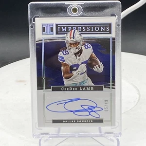 2023 Impeccable Impressions CeeDee Lamb Auto #d /49 Cowboys On Card - Picture 1 of 2
