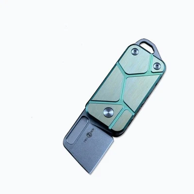 TWOSUN TS478 Mini Pocket Knife M390 Blade Green Titanium Handle EDC - Image 1 of 4