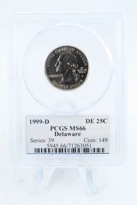 1999-D PCGS MS66 Delaware State Quarter Business Strike 25C - Picture 1 of 2