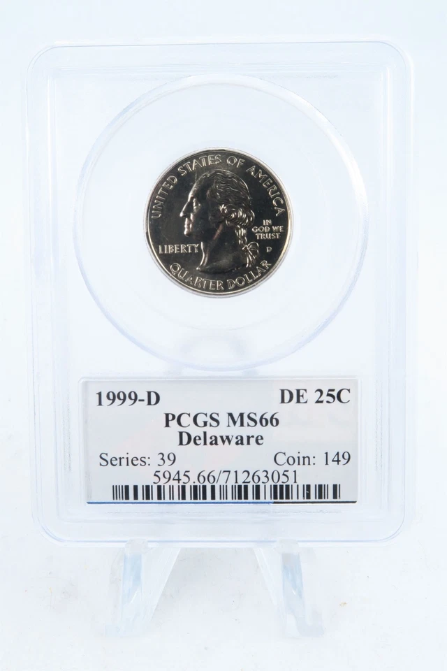 1999-D PCGS MS66 Delaware State Quarter Business Strike 25C - Image 1 of 2