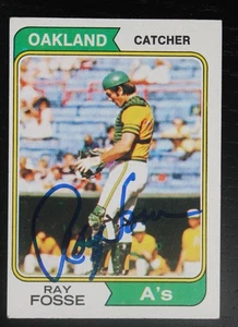 AUTOGRAPHED - Ray Fosse Topps #420 Oakland Athletics 1974 MLB - Picture 1 of 2