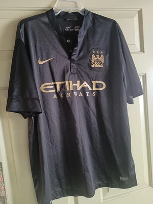 MANCHESTER CITY 2013/2014 AWAY FOOTBALL SHIRT JERSEY CAMISETA NIKE BLACK size XL - Image 1 of 4
