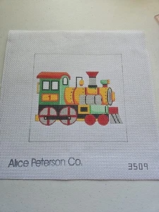 Alice Peterson needlepoint  handpainted TRAIN for BOYS 3509 13m  - Picture 1 of 3