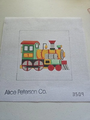Alice Peterson needlepoint  handpainted TRAIN for BOYS 3509 13m  - Image 1 of 3