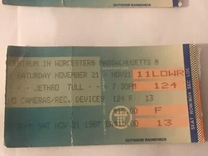 1987 JETHRO TULL CONCERT TICKET STUB November 21 1987 Worcester Centrum - Picture 1 of 1