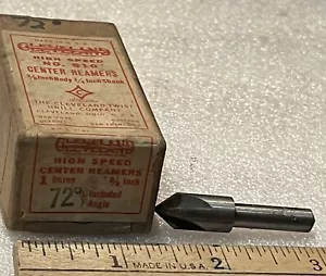 3/8" X 72° HSS Center Reamer Countersink, 3 Flute 1/4" Sk, New, Cleveland, USA - Picture 1 of 1