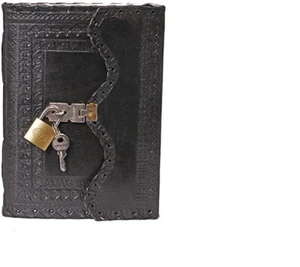 Leather Diary Journal With Lock Notepad Writing Book With Lock And Key Handmade - Picture 1 of 3