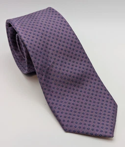 Beau Brummel Men's 100% Silk Necktie Designer Geometric Purple EUC - Picture 1 of 6