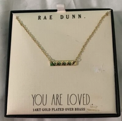 NUEVO EN CAJA RAE DUNN Joyería You are Loved 16 + 2” Collar Chapado en Oro 14 KT Gran Regalo Foto 1 de 4