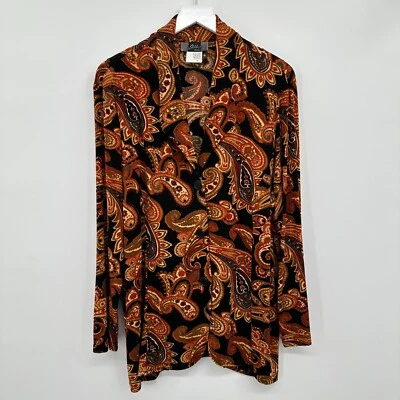 Chaqueta Blazer Top Marca Slinky 1X Elastizada Abotonada Maximalista Declaración Terrosa Foto 1 de 4