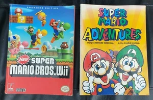Super Mario Books x2 Super Mario Adventures, Super Mario Bros Wii - Imagen 1 de 11