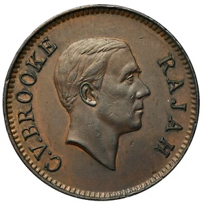 SARAWAK 1 Cent 1937 Bronze AU 'Charles V. Brooke' - Picture 1 of 2