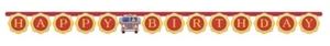 Flaming Fire Truck Happy Birthday Banner - Birthday Party Supplies - Picture 1 of 1