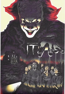 It 2017 Horror from Stephen King Movie Poster Canvas Unframed 20x30cm Free Post - Bild 1 von 2