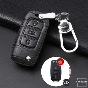 FOB Leder Schlüsseletui für VW Passat Golf Touran Polo Keyless-Go Schlüssel - Bild 1 von 3