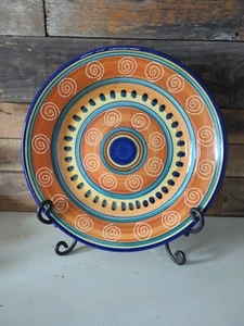 Italian Swirl Platter Handpainted Earthenware 14⅝" Excellent Used Condition - Picture 1 of 9