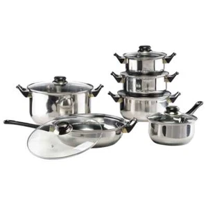 Pentole Set da 12pz in Acciaio Inossidabile Batteria Cucina Padelle Tegami HI - Foto 1 di 5