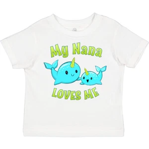 Inktastic My Nana Loves Me- Cute Narwhal Toddler T-Shirt Family Narwhals Grandma - Picture 1 of 7