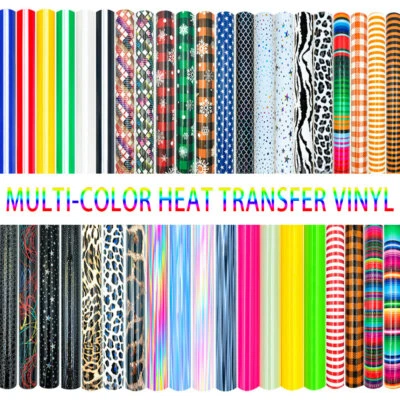 HTV Heat Transfer Vinyl Sheet 40 Colors DIY Iron on Fabrics T-Shirts for Cut - Image 1 of 4