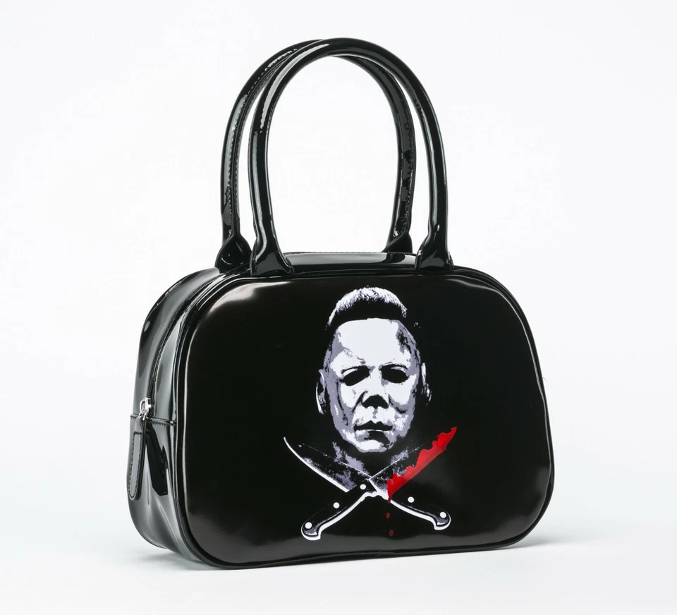 Michael Myers Cross Knives Black Bowler Handbag - Image 1 of 1