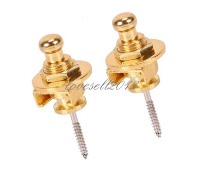 2 peças alça de guitarra dourada trava botões cabeça redonda para baixo de guitarra estilo Schaller - Imagem 1 de 4