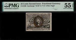 FR-1290 $0.25 Second Issue Fractional Currency - 25 Cents - Graded PMG 55 EPQ - Picture 1 of 2
