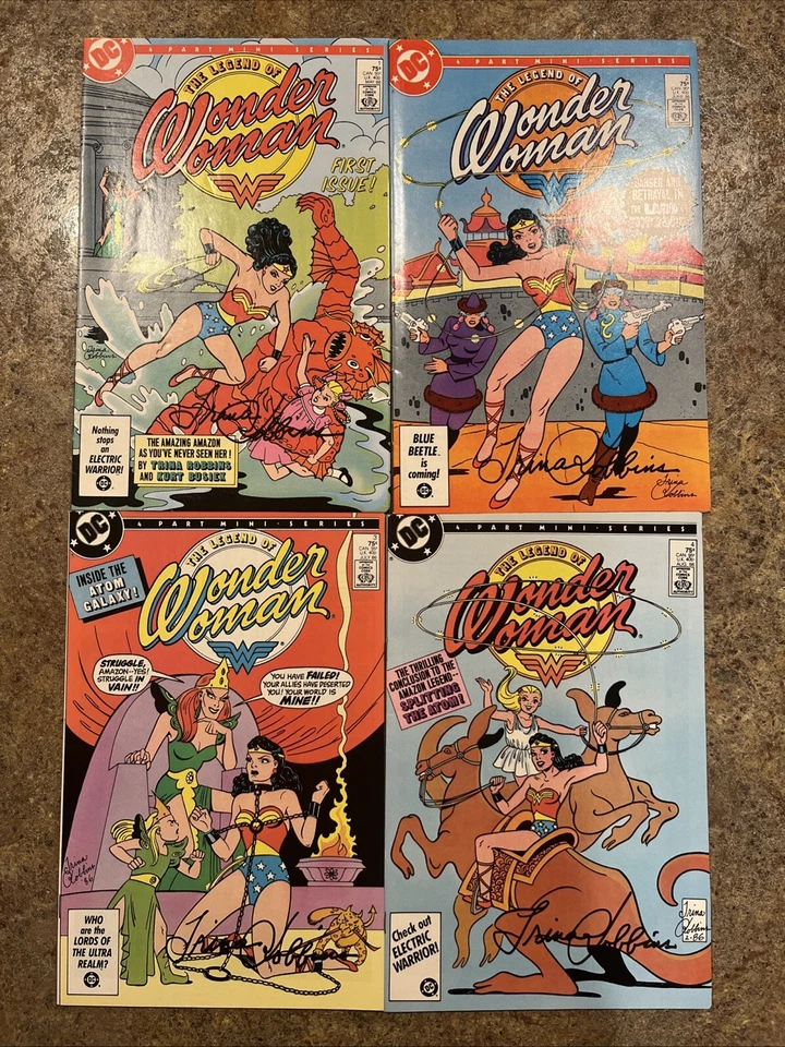 THE LEGEND OF WONDER WOMAN Complete Mini-Series 1-4 1986 SIGNED by Trina Robbins - Image 1 of 4