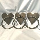 Cast Iron Heart Towel Rings Lot Of 3  5 1/2" With 5" Ring $29.99