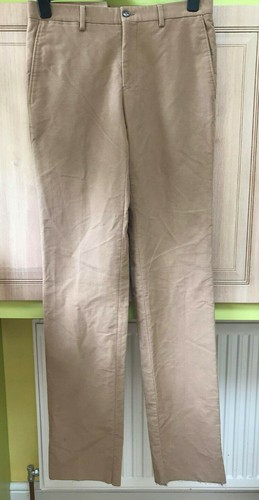VERSACE Collection eleganti pantaloni da uomo beige cotone taglia W32.