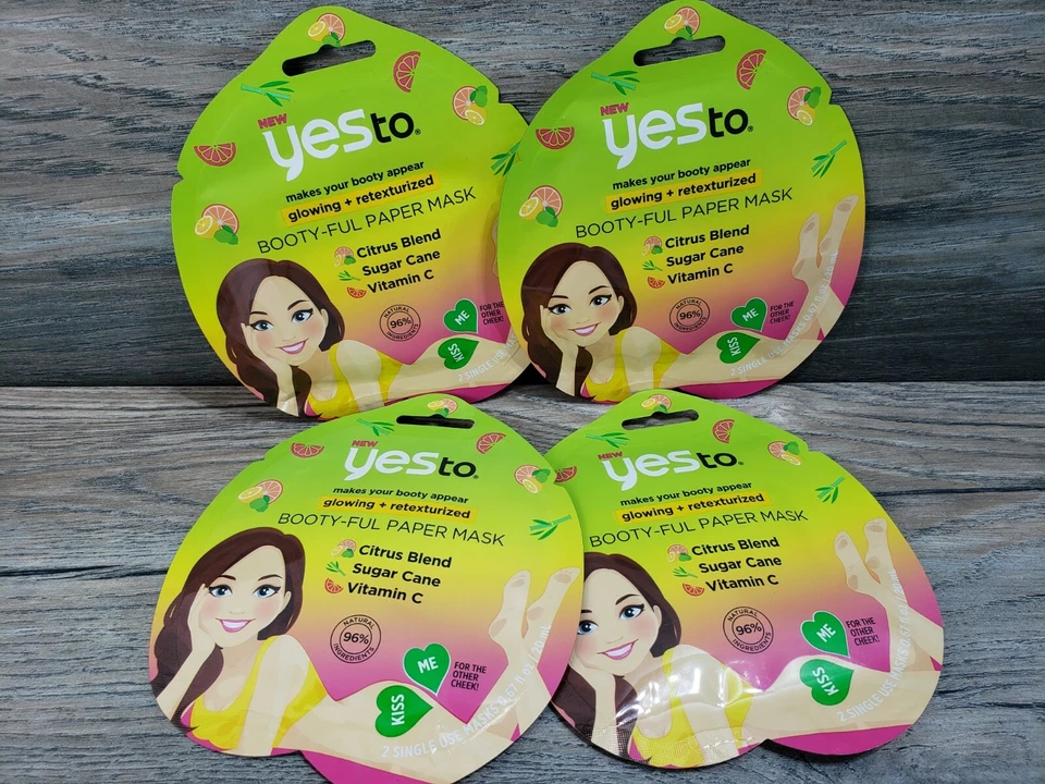 8x Yes to Booty-ful Paper Mask Glowing Retexturized Citrus Vitamin C