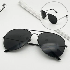 Metal Frame Sunglasses Womens Vintage Mirrored Ladies Mens Retro Black Classic - Picture 1 of 8