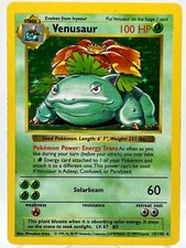 Shadowless Venusaur 15/102 Base Set Holo Rare 1999 Vintage Pokemon TCG Card